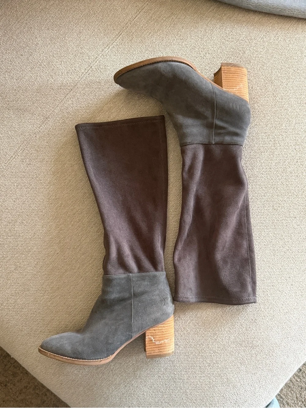 Blondo Waterproof Gray Over-the-Knee Suede Boots